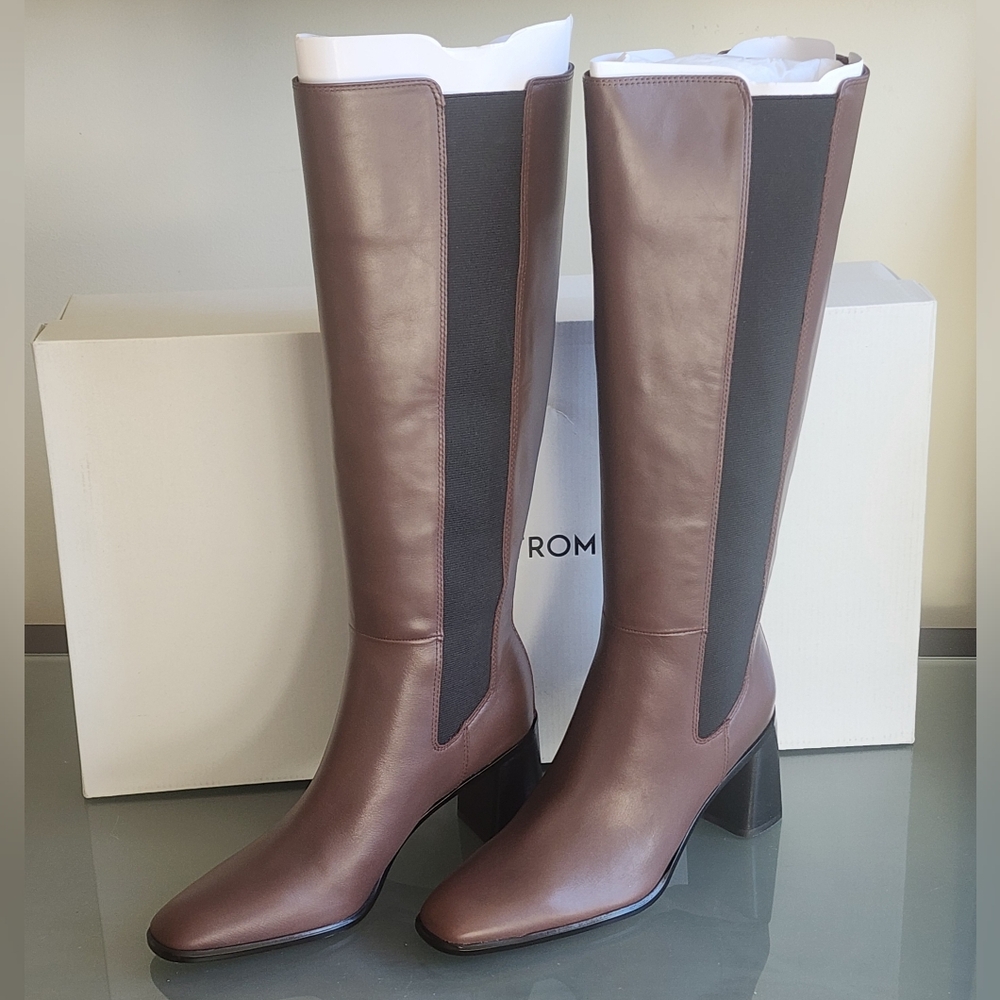 Nordstrom Brown and Black Heeled Boots